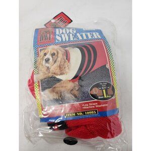 Dog Wear Fashions Dog Sweater Size Large 18-21 Green Red Lightweight #110085 NEW